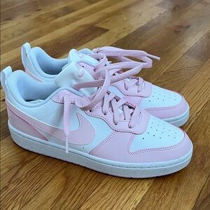 Nike Pastel Pink and White Low-Top Sneakers